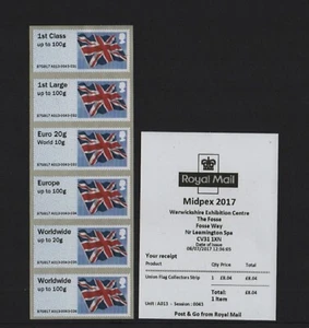 FLAG NDC MIDPEX JULY 2017 A013 COLLECTOR STRIP POST GO  FV £18.45 - Picture 1 of 1