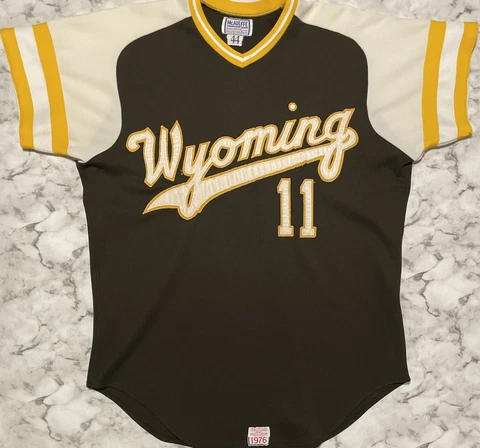 Rare Vintage McAuliffe 1976 Wyoming Cowboys Baseball Jersey Cover