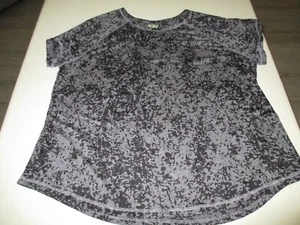 Womens Tek Gear short sleeve black gray camo look shirt 2X XXL - Picture 1 of 1