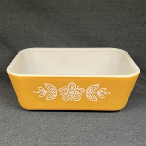 Piatto frigorifero vintage PYREX Butterfly Gold 0502 1-1/2 Pt coperto frigo senza coperchio - Foto 1 di 8