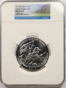 2017 5 oz Silver George Rogers Clark 25C NGC MS 69 DPL America The Beautiful ATB - Picture 1 of 4