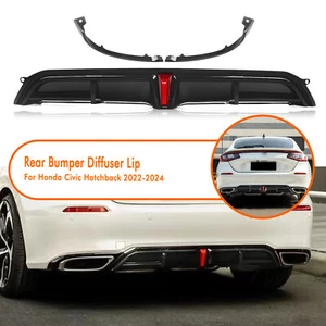 Car Rear Bumper Diffuser Lip For Honda Civic Hatchback 2022-24 With Light Black - Picture 1 of 24