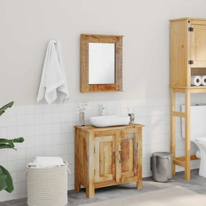 Bathroom Vanity Cabinet with Mirror, Wooden Bathroom Furniture Set vidaXL - Picture 1 of 12