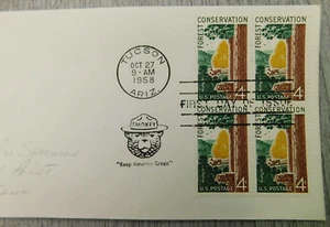 First Day Of Issue Tucson AZ Smokery The Bear 1958 Vintage Stamp Envelope Cover - Picture 1 of 3