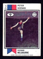 1974 SCANLENS CARD - PETER KEENAN - MELBOURNE 