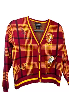 Harry Potter Wizarding World Cardigan Sweater Gryffindor Plaid Size S - Picture 1 of 8