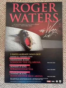 Roger Waters 'THE WALL LIVE ' Concert Tour A5 Card Flyer - Picture 1 of 1