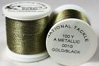 National Tackle Trimar Metallic Rod Winding Thread 100 Yd Black/Gold 001G Sz A