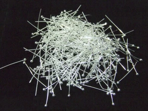 100pz spilli pallina in ottone 20x0.5mm colore argento nickel,lead free - Foto 1 di 1