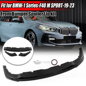 Gloss Black Front Splitter Spoiler Lip For BMW 1 Series F40 M Sport 2019-2023 - Picture 1 of 12