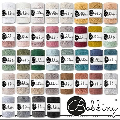 Bobbiny 100 m Cordón Macramé Ø 3 mm Triple Girado Semáforo Floral 36 Colores - Imagen 1 de 4