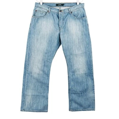 Pantalones de mezclilla de algodón azul BLEND para hombre talla 36x29 pierna ancha recta botones de tiro medio Foto 1 de 4