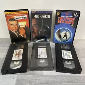 James Bond 007 VHS Videos Bundle X3 Vintage 80s 90s - (Moonraker Sealed) - Picture 1 of 12