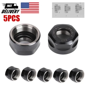 5Pcs ER16-A type Collet Clamping Nut for CNC Milling Collet Chuck Holder Black - Picture 1 of 11