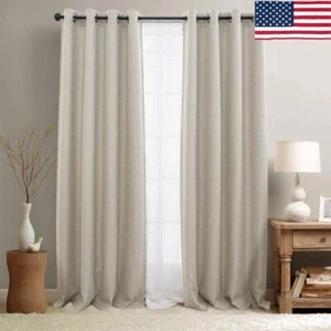Juego de cortinas térmicas gruesas listas para usar con anillo ojales ojales cortinas oscuras de 1/2 panel - Imagen 1 de 7