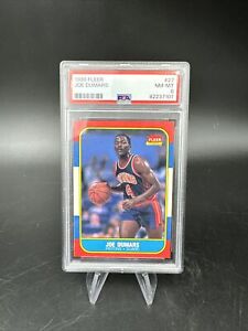 1986 Fleer Basketball #27 Joe Dumars Detroit Pistons RC Rookie HOF PSA 8 NM-MT