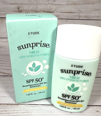Etude Sunprise Mild Airy Finish Sun Milk SPF 50+ Sunscreen 1.85oz 8/26 - Image 1 of 4