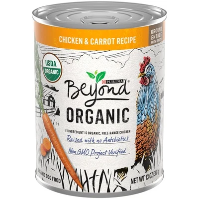 Organic Wet Dog Food Chicken & Carrot Ground Entrée 13 oz Cans Pack of 12 - Image 1 of 4