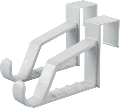 2 piezas ganchos sobre puerta percha de plástico blanco fuerte para ropa toallas bolsas batas Foto 1 de 4