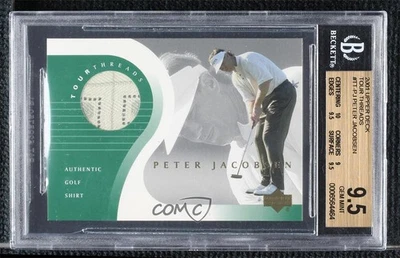 2001 Upper Deck Tour Threads Peter Jacobsen #TT-PJ BGS 9.5 GEM MINT - Image 1 of 2