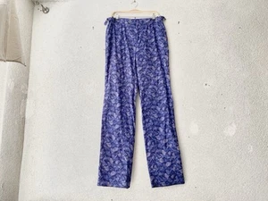 PAUL STUART vtg PURPLE LEAF PRINT COTTON PANTS 33 x 36 Trousers Chino - Picture 1 of 10