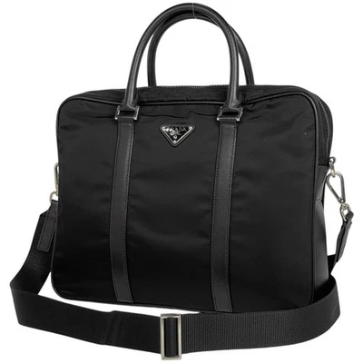 PRADA con Logo Maletín Maletín 2WAY Bolso de Hombro Maletín Nero (... Foto 1 de 4