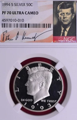 NGC LABEL ERROR! 1993-S  LABELED 1994-S PF-70 SILVER PROOF KENNEDY HALF - Image 1 of 3