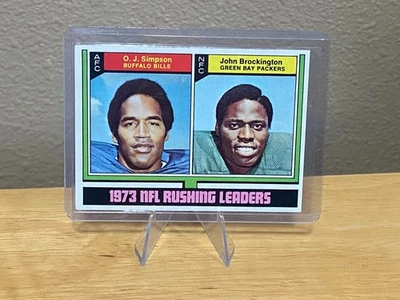 1974 O.J. SIMPSON/JOHN BROCKINGTON NFL RUSHING LEADERS FOOTBALL CARD #328 - Image 1 of 2