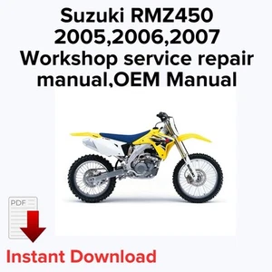 Suzuki RMZ450 2005,2006,2007 Workshop service repair manual,OEM Manual - Picture 1 of 3
