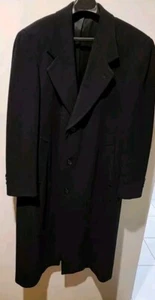 Vntg Jones New York Blk Merino Wool Long Overcoat Classic Winter Coat*sz48* GUC - Picture 1 of 12