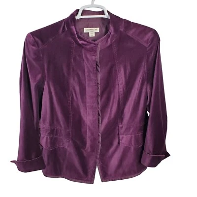 Coldwater Creek Sz 18 Вт Куртка Пальто бархат мандарин в форме подходит Gothic сливы фиолетовый - Изображение 1 из 4