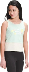 THE NORTH FACE Girls' Tri-Blend Sleeveless Tank, Misty Jade Heather, XS - Picture 1 of 1