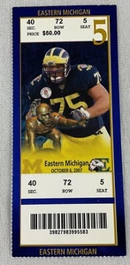 CFB 2007 10/06 Eastern Michigan at Michigan Football Ticket-Jake Long OL - Picture 1 of 1