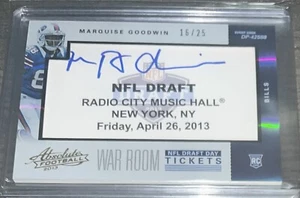 2013 Panini Absolute NFL Draft Day Ticket Autograph Marquise Goodwin #16/25 - Picture 1 of 2