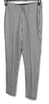 Pantalones de pierna ajustados TAHARI (S) patrón de pata de gallo blanco y negro Foto 1 de 4