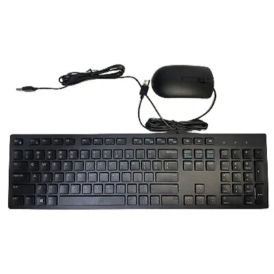 Dell Slim Wired Keyboard KB216t  With Dell wired mouse  MS116c Used - Image 1 of 4