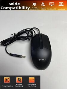 T-WOLF Gaming Working Mice Mouse USB 2.0 Ergonomic Optical Wired Laptop Computer