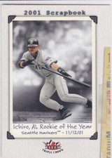 ICHIRO SUZUKI ROOKIE ROY 2001 Fleer Scrapbook Card Baseball SEATTLE MARINERS