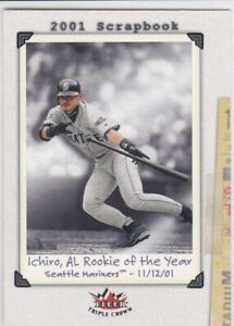 ICHIRO SUZUKI ROOKIE ROY 2001 Fleer Scrapbook Card Baseball SEATTLE MARINERS