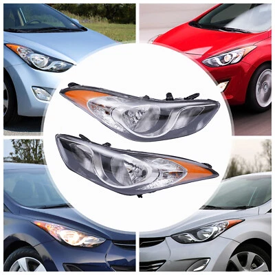 A Pair For 2011 2012 2013 Hyundai Elantra Sedan Headlights Left & Right Headlamp Foto 1 de 4