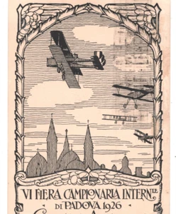 ITALY Air Mail AVIATION ART Card 1926 SETTIMANA AVIATORIA PADOVA {samwells}KA199 - Picture 1 of 10