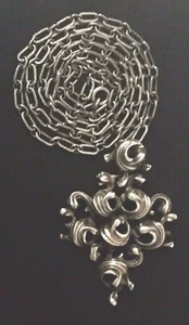 Antike Silber Kette m. Anhänger Antique silver Chain pendant Cadena con colgante - Bild 1 von 8
