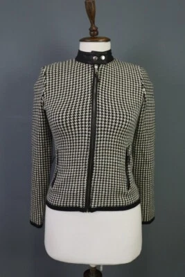 Lauren Ralph Lauren Gris A Cuadros Cremallera Completa Lana Tejido Suéter Chaqueta de Pista Talla XS Foto 1 de 4