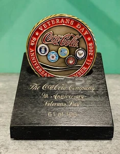 2008 Coca-Cola Veterans Day RARE Challenge Coin VIP Box Set! Numbered to 100! - Picture 1 of 2