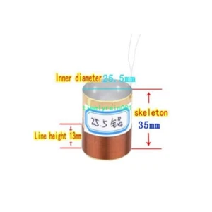 1-20 pcs 25.5mm 8Ω Round Wire Woofer coil Aluminum Bass Speaker Voice Coils 8ohm - Afbeelding 1 van 3