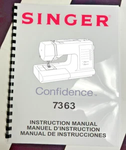 Reprint Manual Singer Confidence 7363 Sewing Machine Comb Bound English Only - Picture 1 of 2