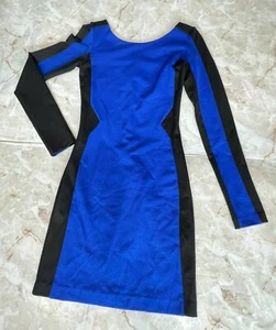 Vestido Ponte Manga Larga Amanda Uprichard Negro y Azul Talla P - Imagen 1 de 8