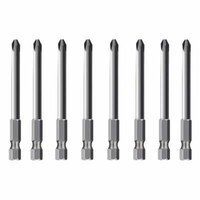 8Pcs 1/4inch PH2 Magnetic Hex Shank Non-slip Cross Head Screwdriver Drill Bits - Image 1 of 4