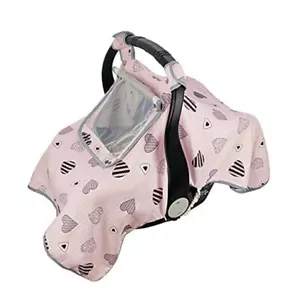 Car seat Covers for Babies, Infant Carseat Canopy for Newborn Pink heart - Picture 1 of 2