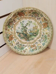 Vintage Daher dekoriertes Geschirr Blumen Blech Schüssel Tablett 10 Zoll - Bild 1 von 12